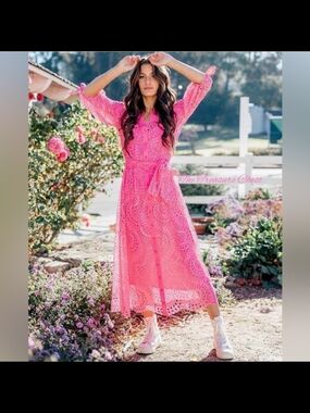 Nwt Lilly Pulitzer Amrita Eyelet Midi Dress Size XS